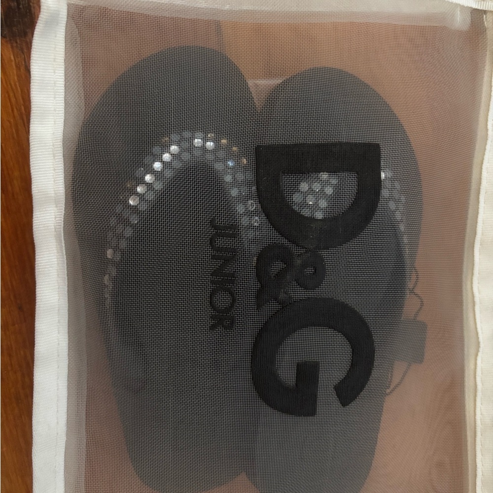D&G Junior Kids Black Flip Flops